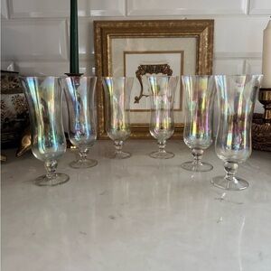 Vintage Princess House Crystal Heritage Stemmed Parfait Tulip Glasses Set Of 6
